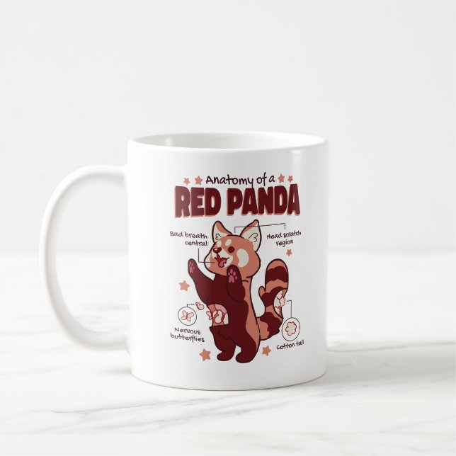 Anatomi hos en röd panda-djursköld kaffemugg (Vänster)