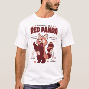 Anatomi hos en röd panda-djursköld t shirt