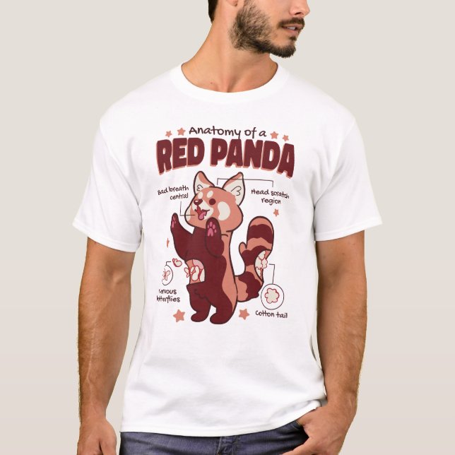 Anatomi hos en röd panda-djursköld t shirt (Framsida)