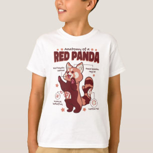 Anatomi hos en röd panda-djursköld t shirt
