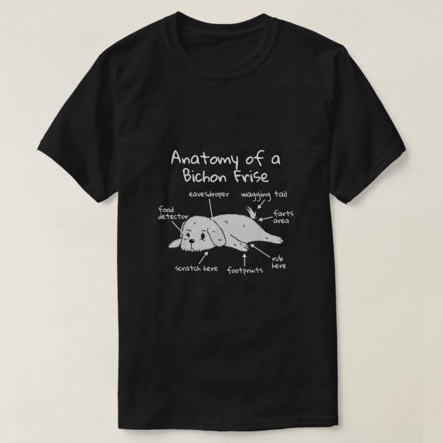 Anatomi hos en Rolig hund gåva från Bichon Frise T Shirt (Design framsida)