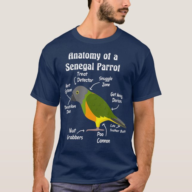 Anatomi hos en Senegal-papegoja T Shirt (Framsida)
