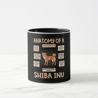 Anatomi hos en Shiba Inu Funny Puppy Gift Mugg