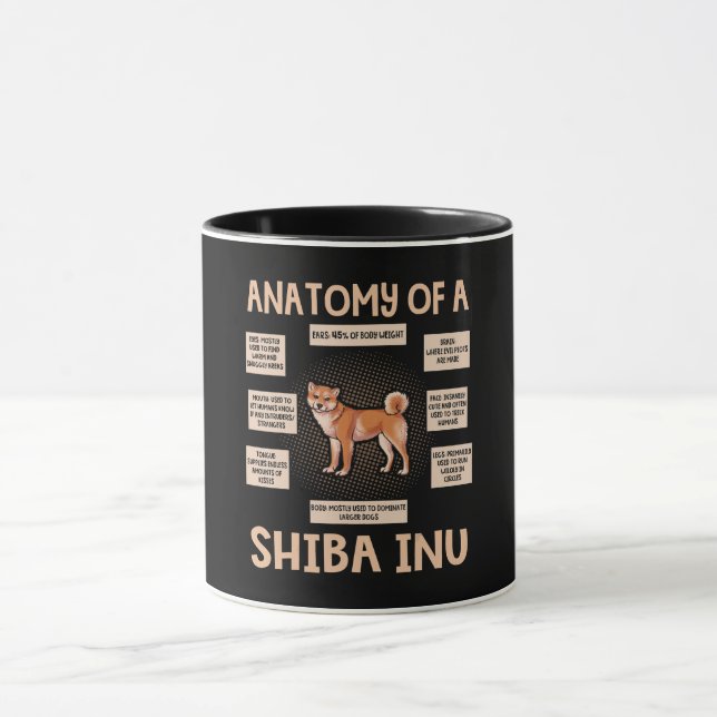 Anatomi hos en Shiba Inu Funny Puppy Gift Mugg (Center)