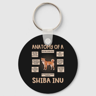 Anatomi hos en Shiba Inu Funny Puppy Gift Nyckelring