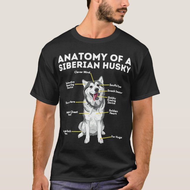 Anatomi hos en Siberian husky-funne Sibe Owner Hun T Shirt (Framsida)