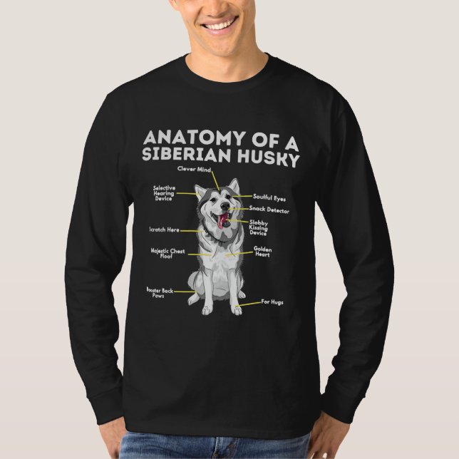 Anatomi hos en Siberian husky-funne Sibe Owner Hun T Shirt (Framsida)