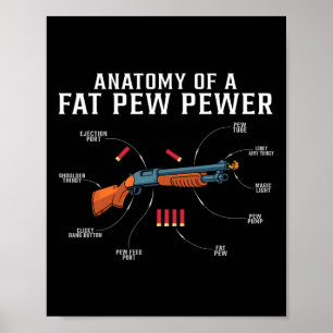 Anatomi hos en Tjock Pew Pewer Funny Hunter Poster