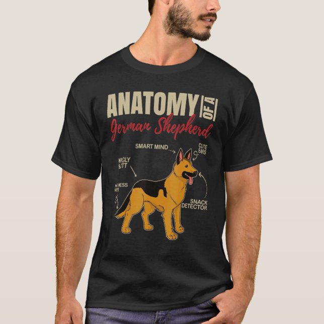 Anatomi hos en tysk herde 1 t shirt (Framsida)