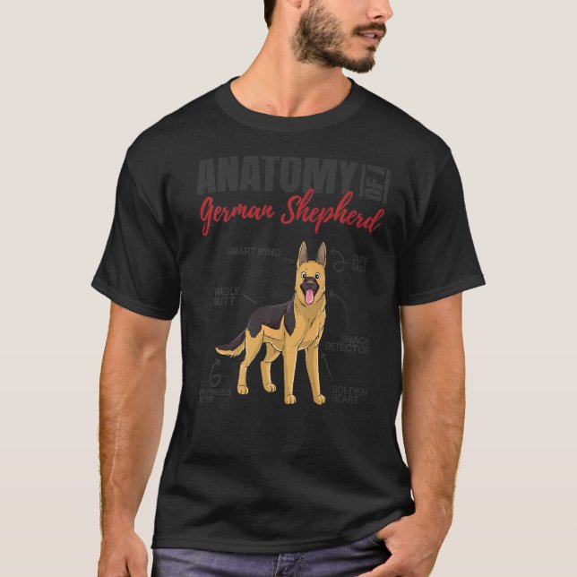 Anatomi hos en tysk herde Hund 1 T Shirt (Framsida)