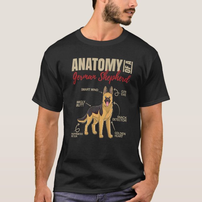Anatomi hos en tysk Hund av herdedjur T Shirt (Framsida)