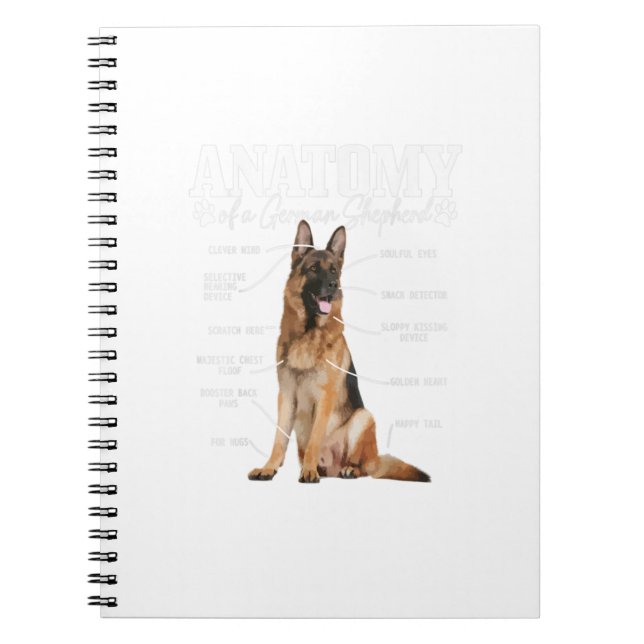 Anatomi hos en tysk skvallerfunny cute Hund Da Anteckningsbok (Framsidan)