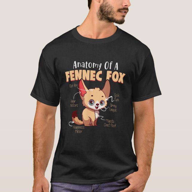 Anatomi hos ett Fennec Fox-djur T Shirt (Framsida)