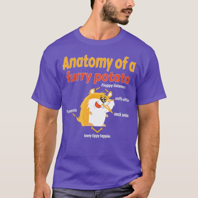Anatomi hos ett hårig potatisunge storlek t shirt (Framsida)