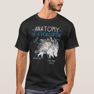 Anatomi hos ett porcupin prickly Rodent Animal Por T Shirt