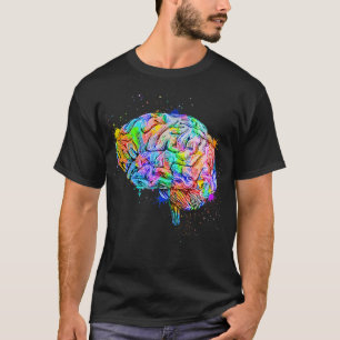 Anatomi hos människa Färgfull anatomiskt hjärna i T Shirt