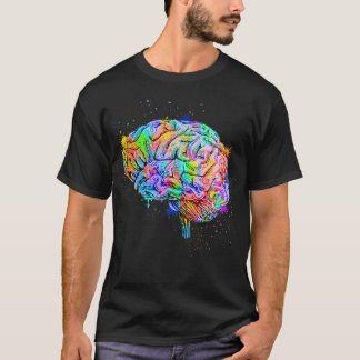 Anatomi hos människa Färgfull anatomiskt hjärna i T Shirt