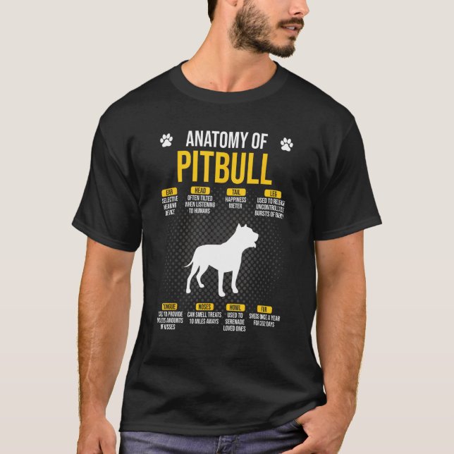 Anatomi Hos Pitbull Hundälskare T Shirt (Framsida)