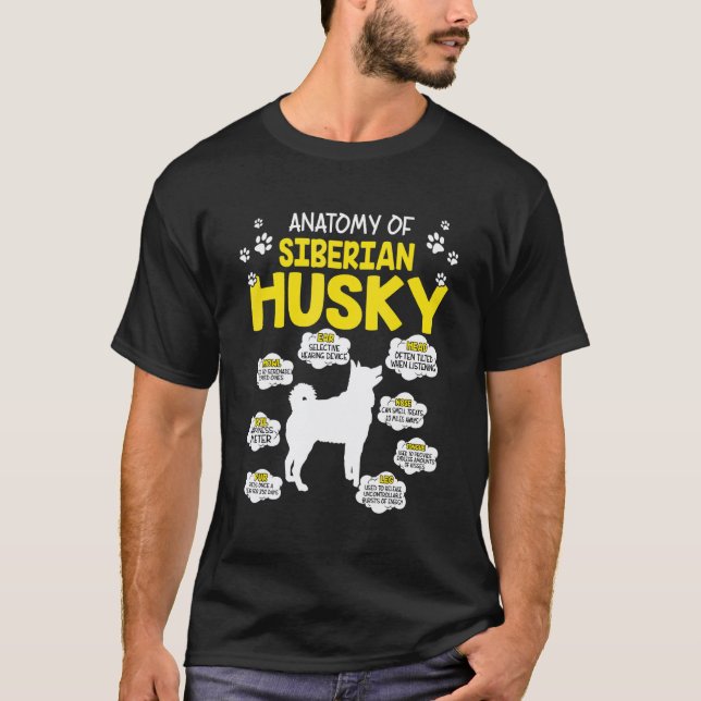 Anatomi hos sibirisk huskyhund t shirt (Framsida)
