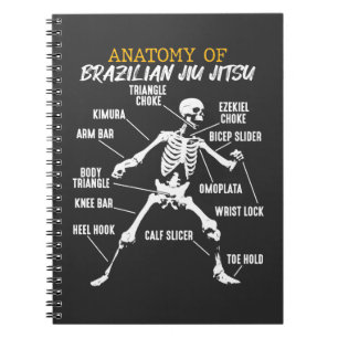Anatomi i Brasilien Jiu Jitsu Fighter Skeleton Anteckningsbok