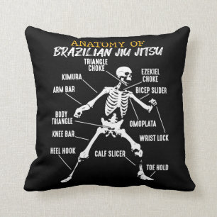 Anatomi i Brasilien Jiu Jitsu Fighter Skeleton Kudde
