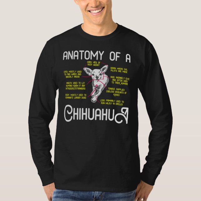 Anatomi i Chihuahua Chihuahua Hund puppy funny för T Shirt (Framsida)