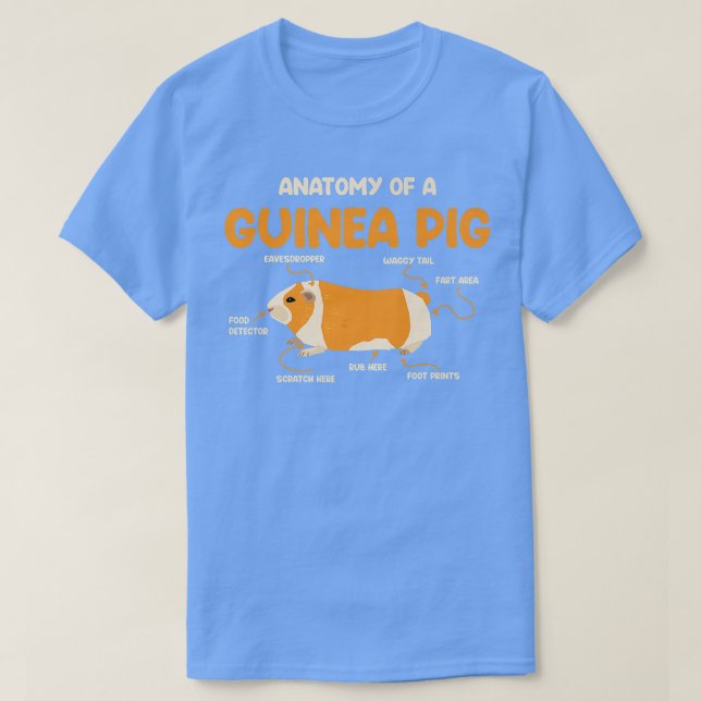 Anatomi i det guineanska Gris-funna Håriget Potato T Shirt (Design framsida)