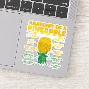 Anatomi i en ananas-funny ananas-Älskare-Coola Klistermärken