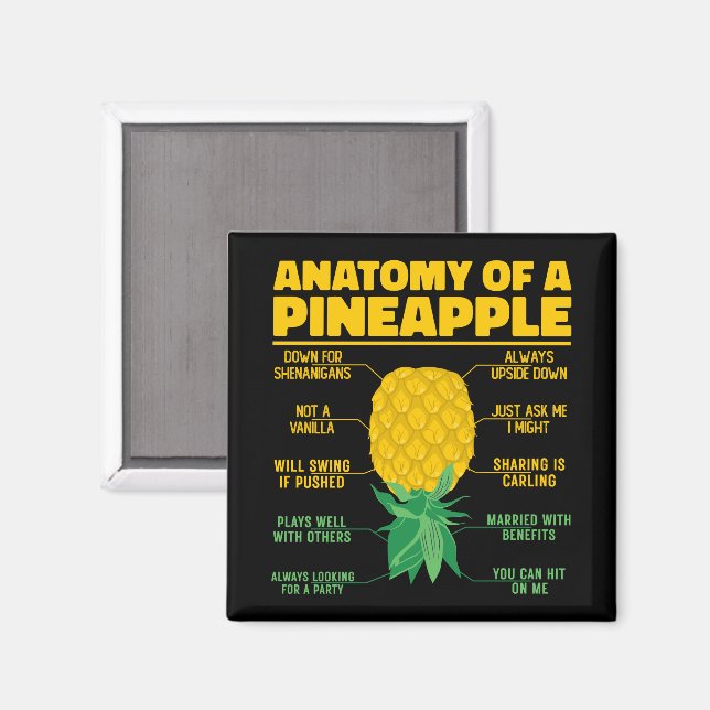Anatomi i en ananas-funny ananas-Älskare-Coola Magnet (Front/Back)