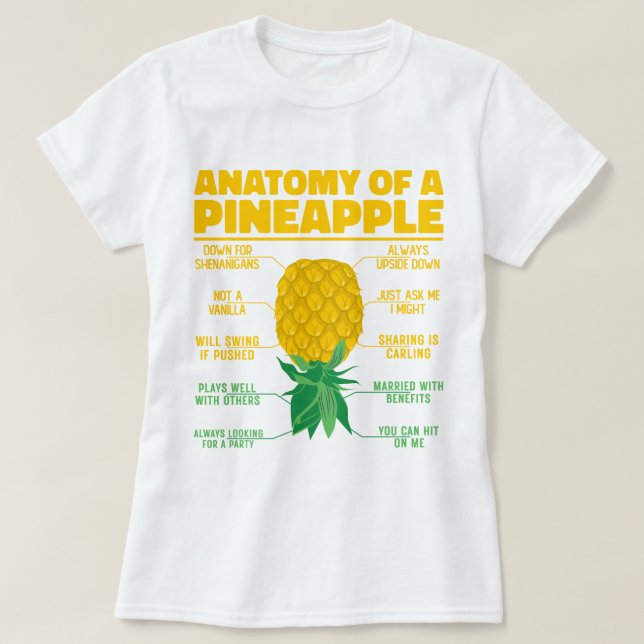 Anatomi i en ananas-funny ananas-Älskare-Coola T Shirt (Design framsida)