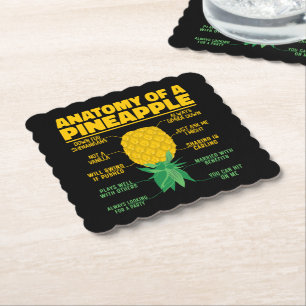 Anatomi i en ananas-funny ananas-Älskare-Coola Underlägg Papper