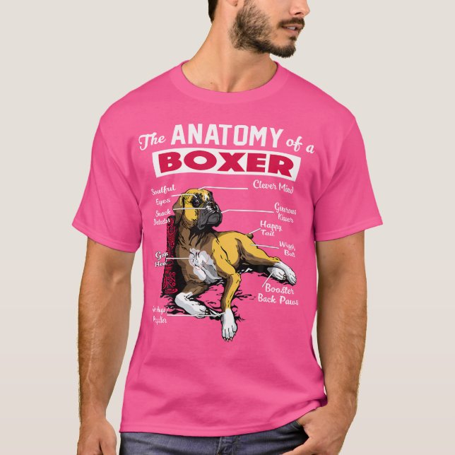 Anatomi i en boxare Hund tröja - Rolig tröja för l (Framsida)