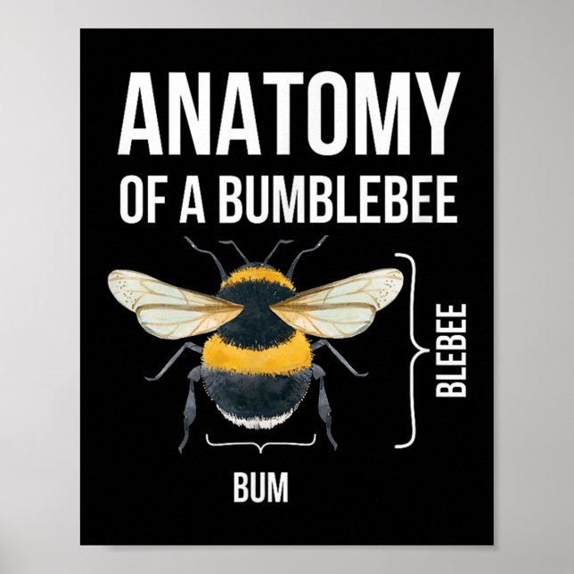 Anatomi i en Bumblebee Funny Sarcastic Humor-citat Poster (Framsidan)