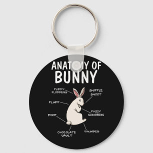 Anatomi i en Bunny Funny Rabbit Definition Nyckelring