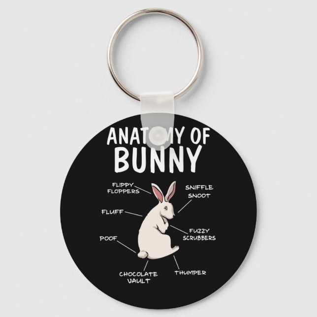 Anatomi i en Bunny Funny Rabbit Definition Nyckelring (Framsida)