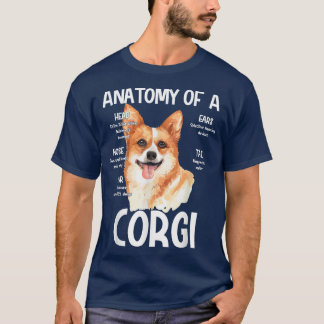 Anatomi i en Corgi för Hundälskare med huvudbuller T Shirt