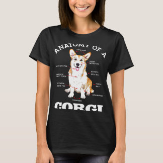 Anatomi i en Corgi-Hund med Underbar Novelty T Shirt