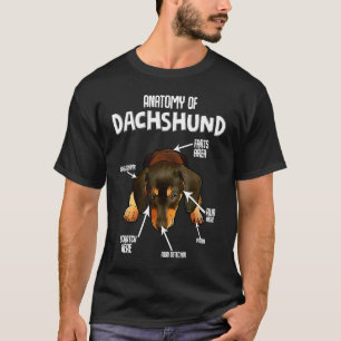 Anatomi i en Dachshund Teckel-Hund T Shirt