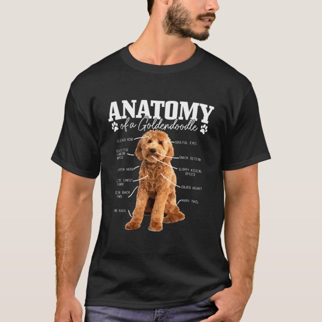 Anatomi i en Goldendoodle Funny Cute Hund Doodle M T Shirt (Framsida)