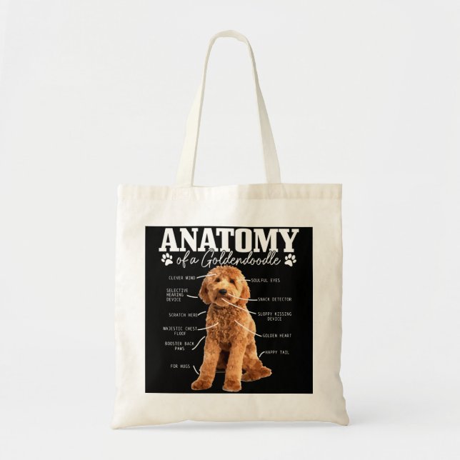 Anatomi i en Goldendoodle Funny Cute Hund Doodle M Tygkasse (Framsidan)