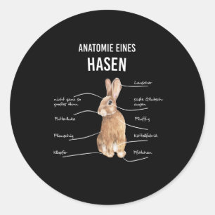 Anatomi i en hare kanin-kanin runt klistermärke