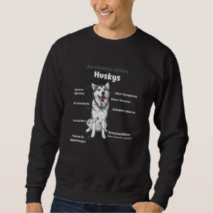 Anatomi i en Husky Cute Hundar-snål Lång Ärmad Tröja