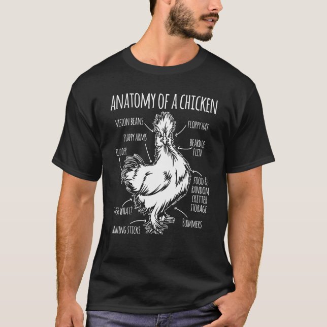 Anatomi i en kycklingfarmen Hen Chicken T Shirt (Framsida)