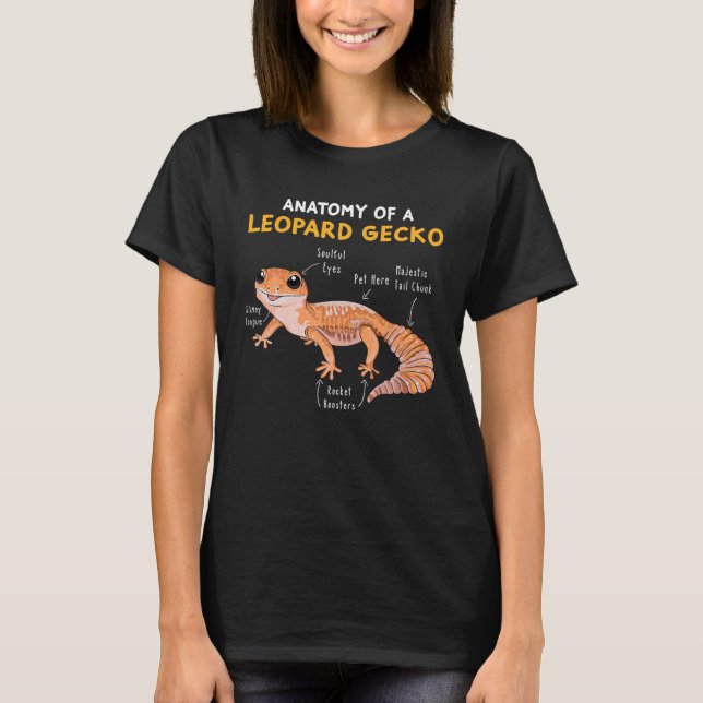 Anatomi i en leopard Gecko Funny Gecko Mamma repti T Shirt (Framsida)