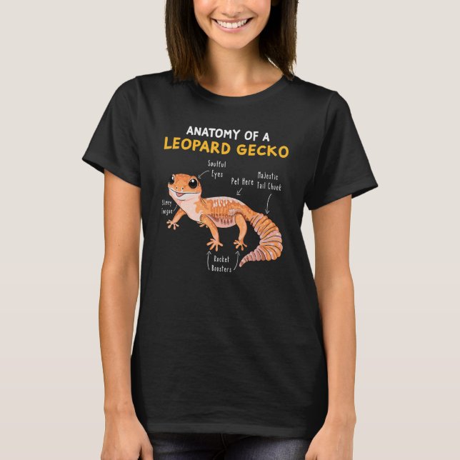 Anatomi i en leopard Gecko Gecko Mamma Reptile Pap T Shirt (Framsida)