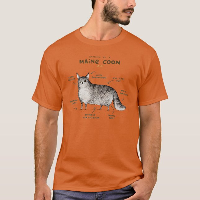 Anatomi i en maine Coon T Shirt (Framsida)