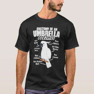 Anatomi i en Parbrella Cockatoo Parrot Birdwatch B T Shirt
