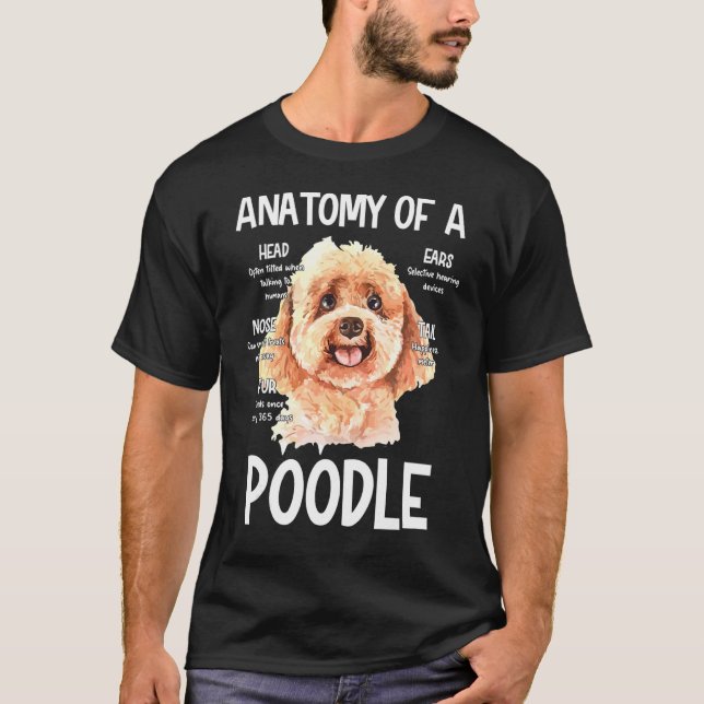 Anatomi i en Pudel för Hund för brusår T Shirt (Framsida)