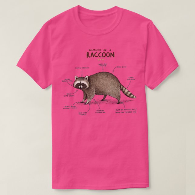 Anatomi i en Raccoon T Shirt (Design framsida)