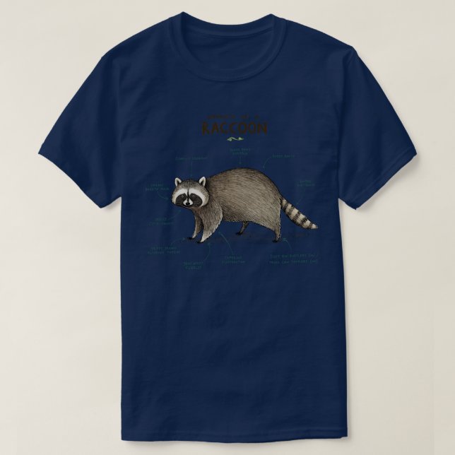 Anatomi i en Raccoon T Shirt (Design framsida)